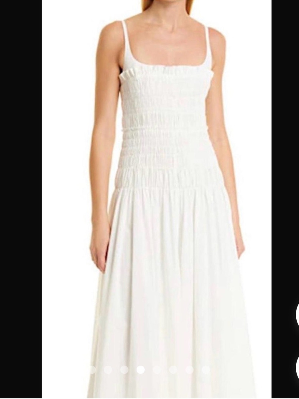 Rebecca Taylor White Smocked Maxi Dress with Spaghetti Straps
